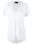 Andrea Bogosian Ruffled T-shirt, Women's, Size: P, White, Cotton/polyester