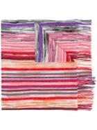 Missoni - Striped Crochet Knit Scarf - Women - Nylon/viscose/metallized Polyester - One Size, Women's, Pink/purple, Nylon/viscose/metallized Polyester
