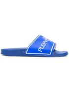 Plein Sport Logo Print Slides - Blue