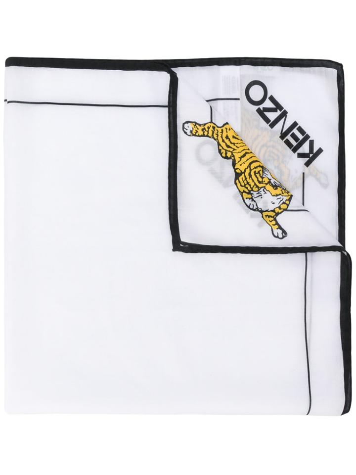 Kenzo Tiger Logo Scarf - White