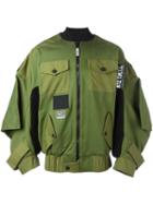 Ktz Oversized Flap Pockets Bomber, Men's, Size: Xs, Green, Cotton
