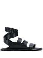 Ann Demeulemeester Open Toe Buckle Sandals - Black