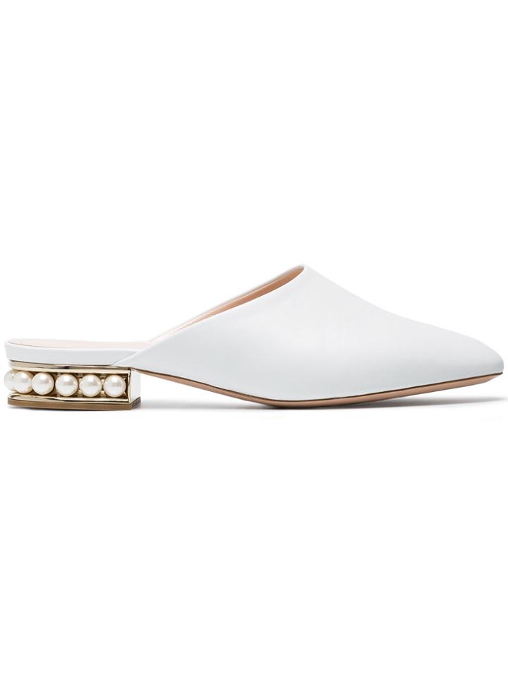 Nicholas Kirkwood White Casati 18 Faux Pearl Embellished Mules