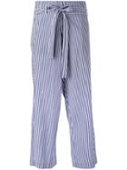 P.a.r.o.s.h. Striped Cropped Trousers - Blue
