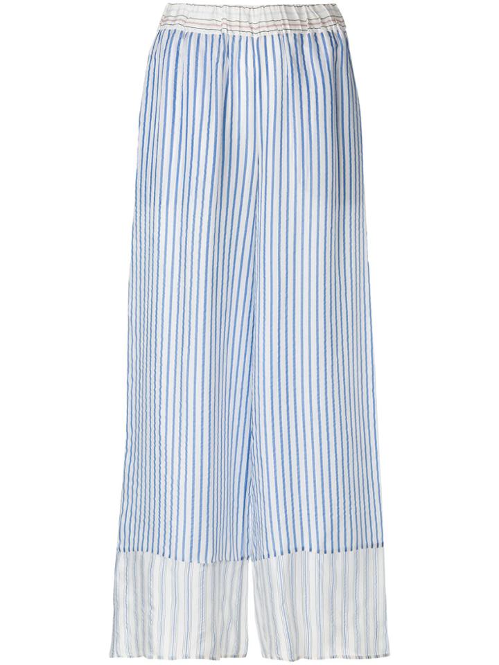 P.a.r.o.s.h. Striped Wide-leg Trousers - Blue