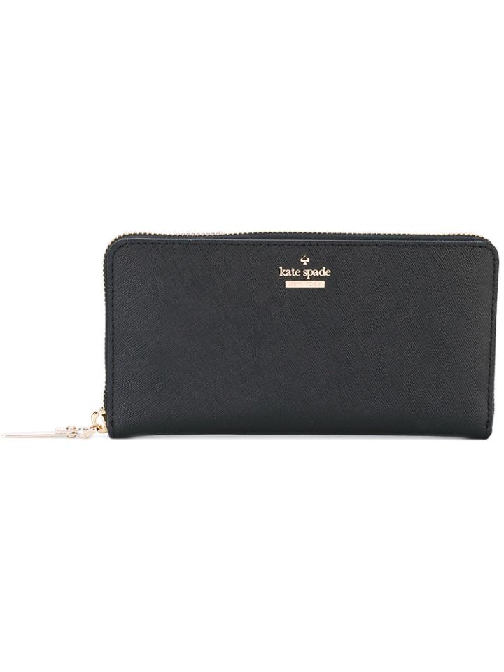 Kate Spade Logo Zip Around Wallet - Black