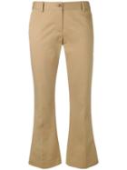 Alberto Biani - Flared Cropped Trousers - Women - Cotton/spandex/elastane - 44, Nude/neutrals, Cotton/spandex/elastane