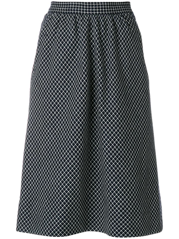 Yves Saint Laurent Vintage Pied De Poule Skirt - Blue