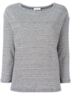 Masscob - Striped Sweatshirt - Women - Cotton/linen/flax - L, Black, Cotton/linen/flax