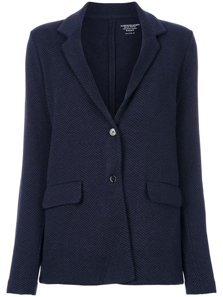 Majestic Filatures Herringbone Blazer - Blue
