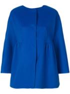 Ermanno Scervino - Cape Style Coat - Women - Virgin Wool/cupro - 40, Blue, Virgin Wool/cupro