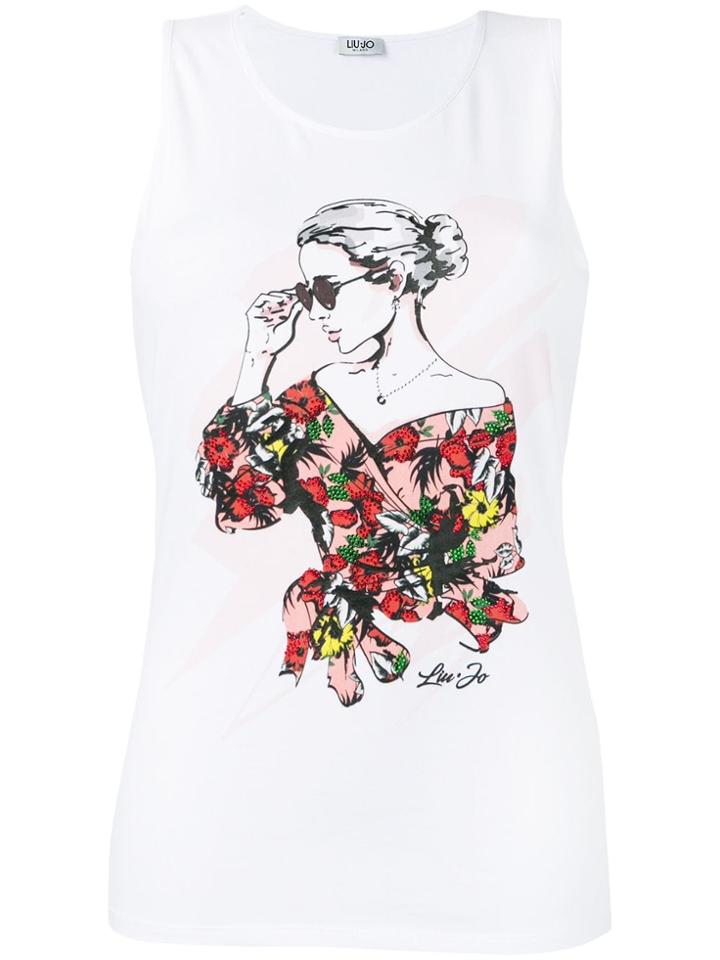 Liu Jo Printed Tank Top - White