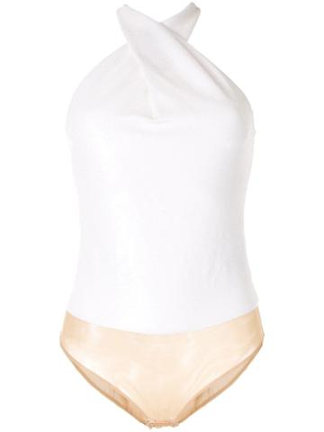 Ralph Lauren Collection V-neck Bodysuit - White