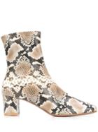 By Far Snakeskin-effect Zip-up Ankle Boots - Grey