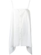 Balenciaga Buttoned Spaghetti Strap Blouse, Women's, Size: 38, White, Cotton