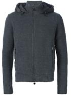 Moncler Padded Panel Cardigan, Men's, Size: Xl, Grey, Feather Down/acrylic/wool
