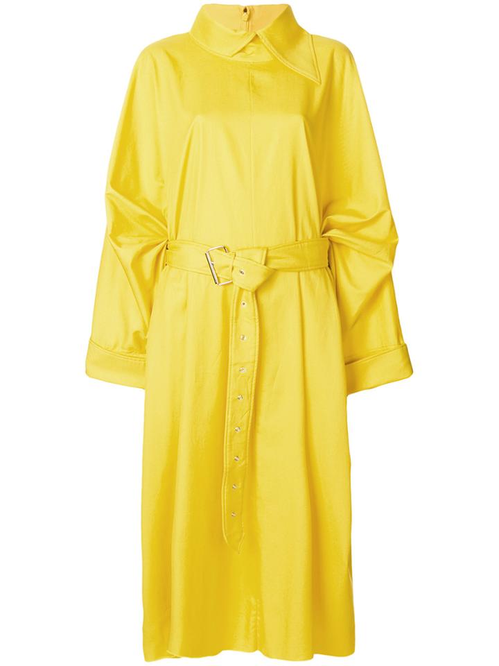 Marques'almeida Oversized Belted Dress - Yellow & Orange