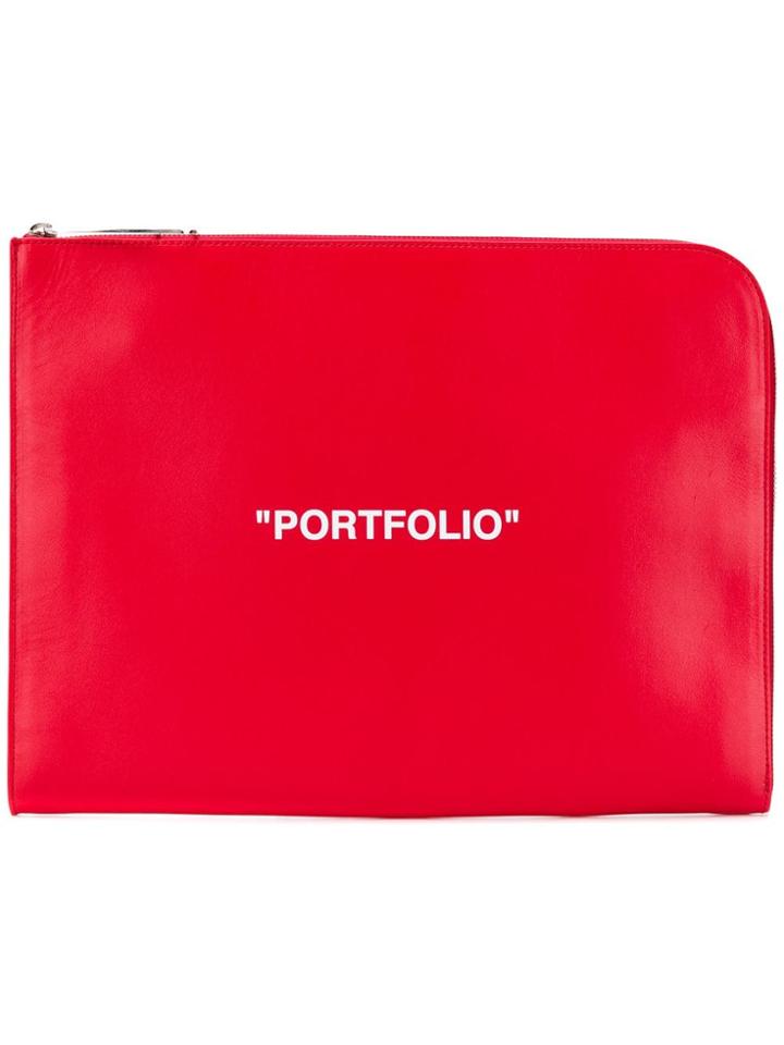 Off-white Portfolio Clutch - Red