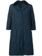 Max Mara Oversized Quilted Coat - Blue
