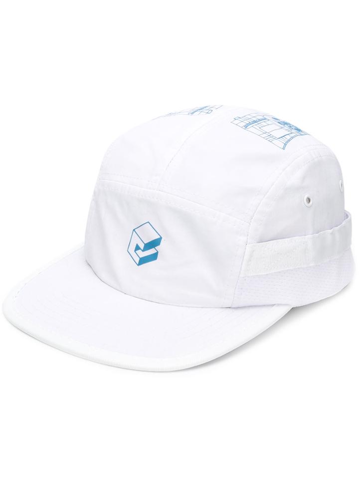 C2h4 Embroidered Baseball Cap - White