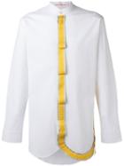 Walter Van Beirendonck Mandarin Collar Shirt, Men's, Size: Large, White, Cotton