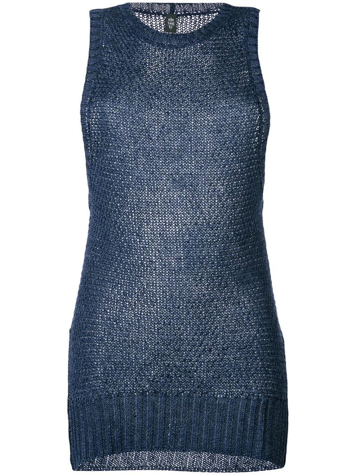 Eleventy - Knitted Top - Women - Linen/flax - L, Women's, Blue, Linen/flax