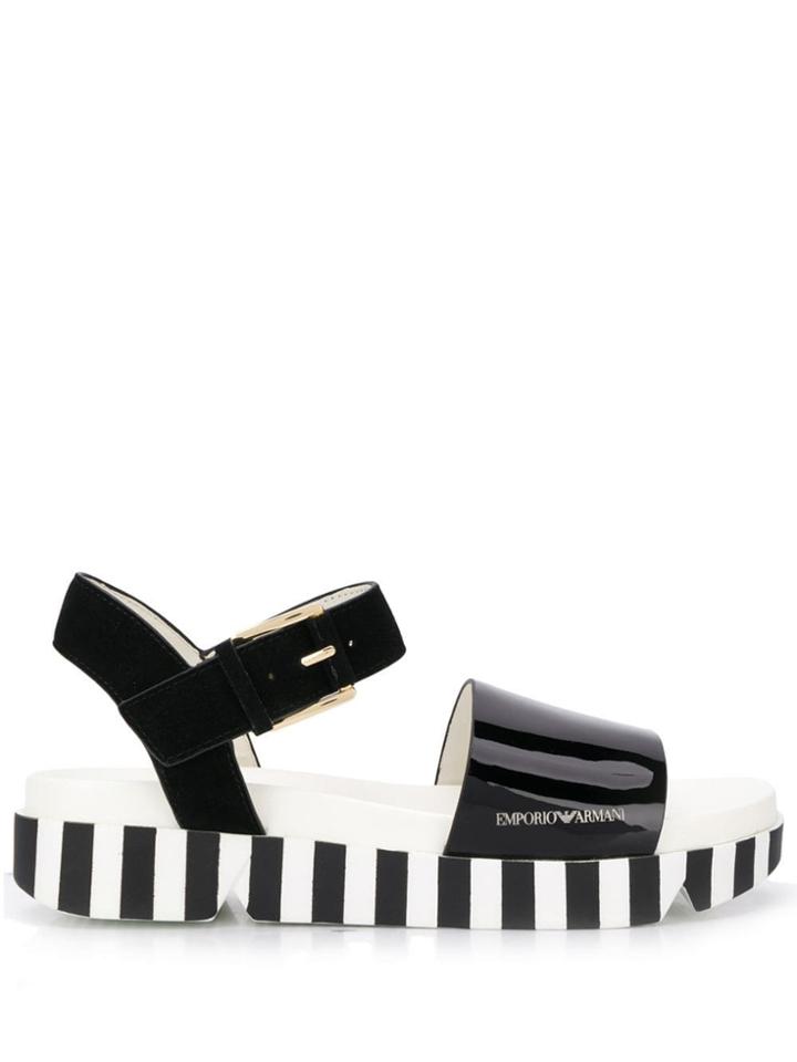 Emporio Armani Striped Sole Sandals - Black
