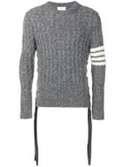 Thom Browne 4-bar Baby Cable Mohair Pullover - Grey