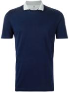 Brunello Cucinelli Collar Insert T-shirt, Men's, Size: S, Blue, Cotton