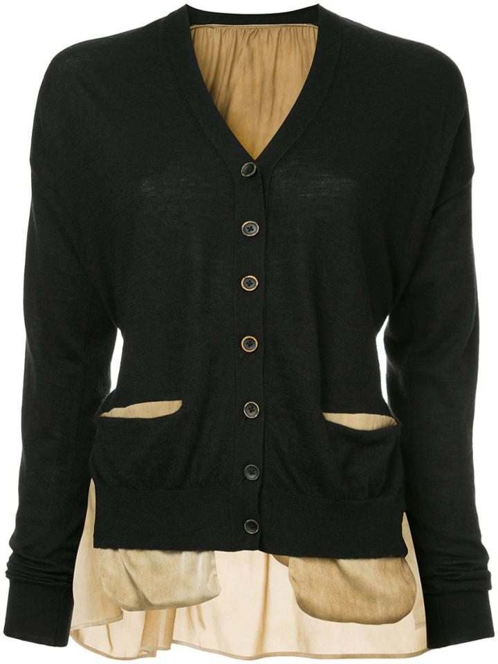 Uma Wang High Low Cardigan - Black