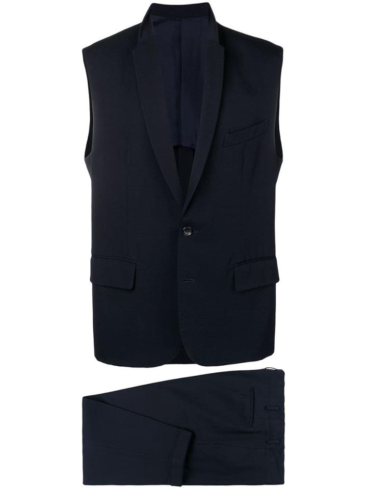 Comme Des Garçons Vintage Waistcoat Two-piece Suit - Blue