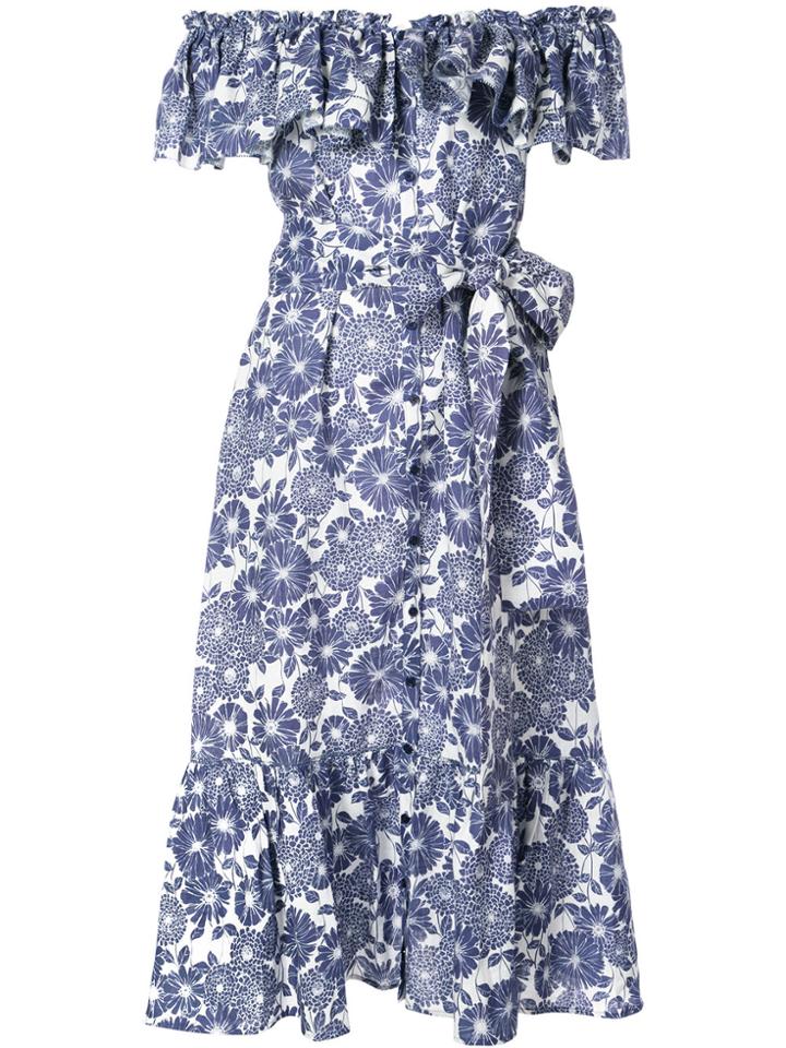 Lisa Marie Fernandez Tie-waist Midi Dress - Blue