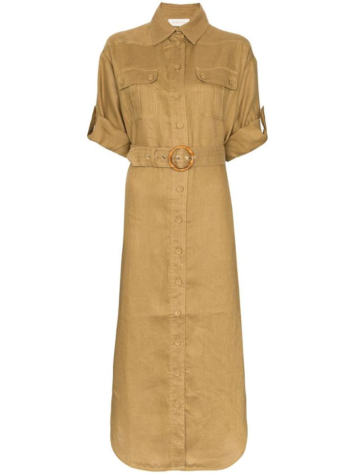 Zimmermann Safari Button-down Midi Dress - Green