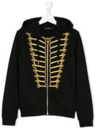 John Richmond Kids Teen Military-detail Zip-up Hoodie - Black
