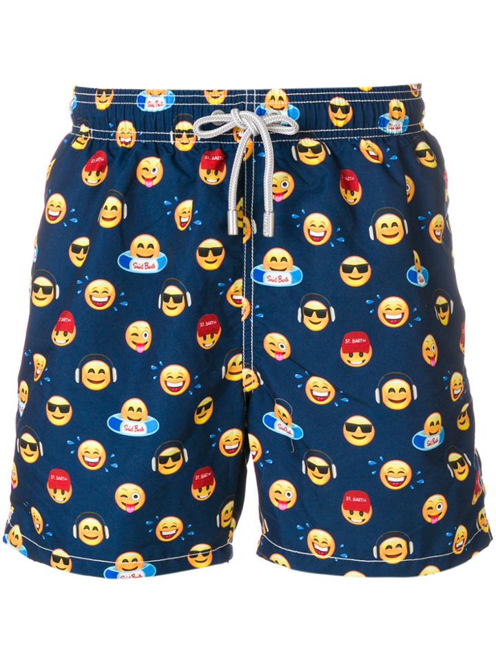 Mc2 Saint Barth Emoji Print Swim Shorts - Blue