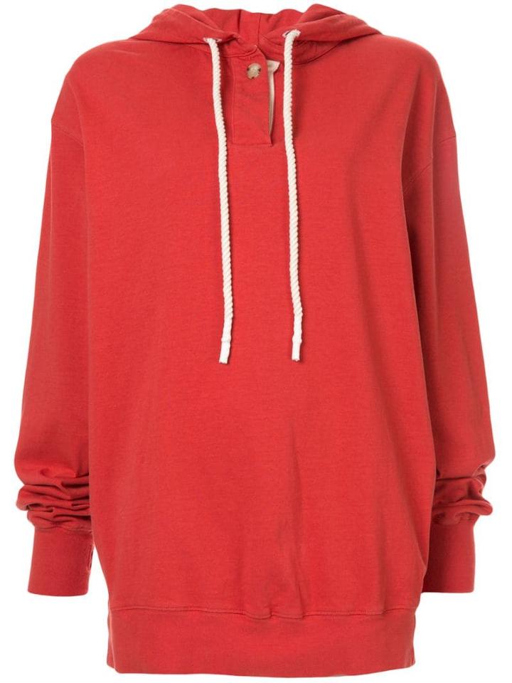 Bassike Double Jersey Hoodie - Red