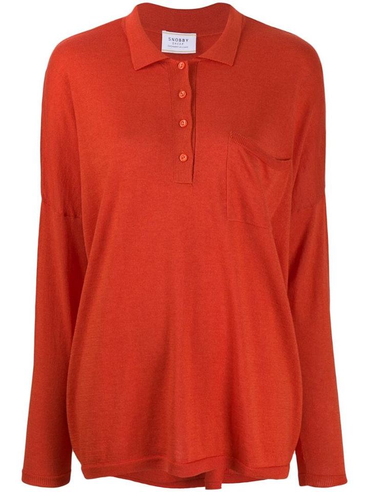 Snobby Sheep Long Sleeved Knitted Top - Orange