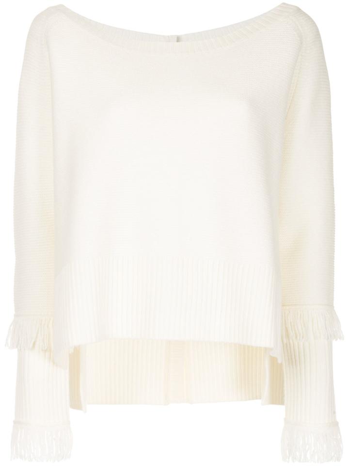 Taylor Ribbed Boat Neck Jumper - White