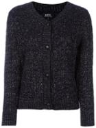 A.p.c. Glitter Effect Cardigan, Women's, Size: 38, Blue, Wool/metallic Fibre/nylon/spandex/elastane