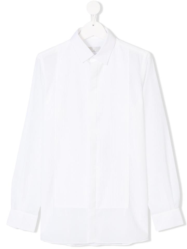 Stefano Ricci Kids Teen Tuxedo Shirt - White