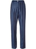 Emporio Armani Striped Trousers, Women's, Size: 42, Blue, Ramie/cotton