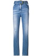 Balmain Belted High-rise Jeans - Blue