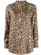 Alberto Biani Leopard-print Satin Shirt - Neutrals
