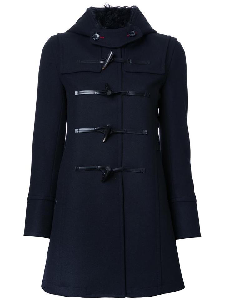 Loveless Hooded Duffle Coat, Women's, Size: 36, Blue, Lambs Wool