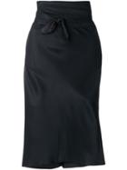 Romeo Gigli Vintage Tied Detail Fitted Skirt - Black