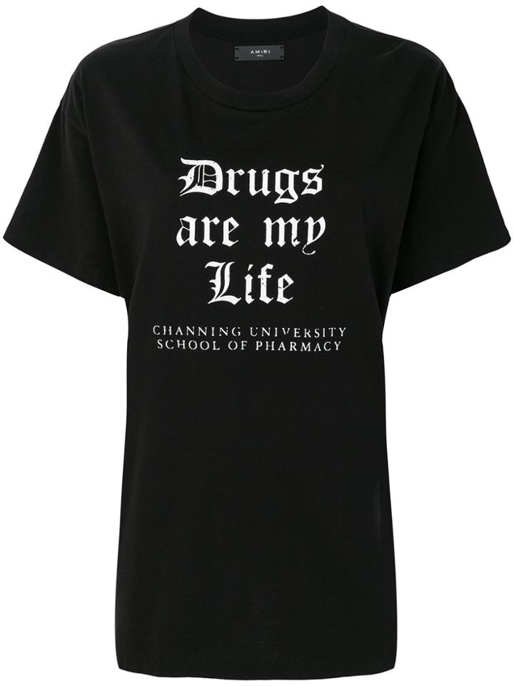 Amiri Drugs Are My Life Oversized T-shirt - Black