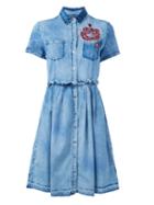 Diesel Embroidered Flower Denim Dress, Women's, Size: Small, Blue, Cotton