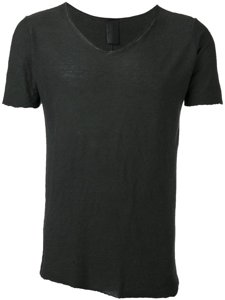 10sei0otto V-neck T-shirt, Men's, Size: Medium, Black, Cotton