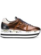 Premiata Platform Stripe Sole Trainer - Brown