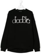 Diadora Junior Teen Logo Printed Sweatshirt - Black